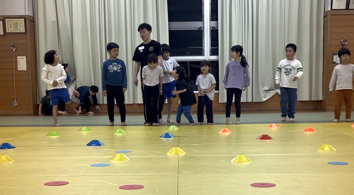 コーンを使った授業の様子